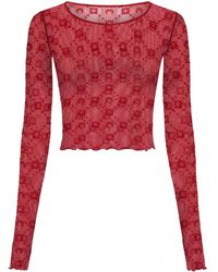 Marine Serre - Top Corto Con Monograma - Lyst
