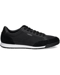 BOSS - Panelled Lace-Up Low-Top Sneakers - Lyst