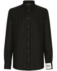 Dolce & Gabbana - Striped Virgin-Wool Shirt - Lyst