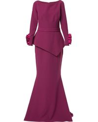 Safiyaa Abendkleid mit langen Ärmeln - Lila