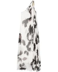 Max Mara - Floral-Print Pleated Maxi Dress - Lyst