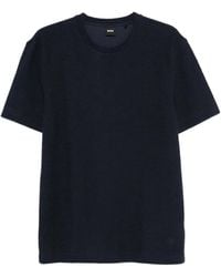 BOSS - Textured Cotton T-Shirt - Lyst