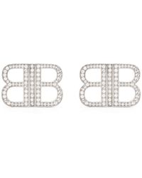 Balenciaga - Pendientes BB 2.0 con apliques de cristal - Lyst