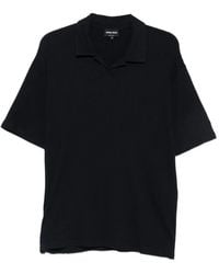 Giorgio Armani - Ribbed-Knit Polo Shirt - Lyst