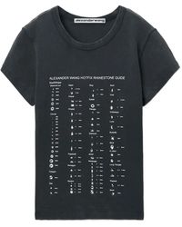 Alexander Wang - Fitted Ss T-Shirt W/ Hotfix Card Graphic - Lyst