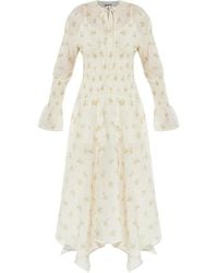 Ganni - Dress With Floral Pattern - Lyst