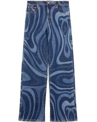 Emilio Pucci - Abstract-print Wide-leg Jeans - Lyst