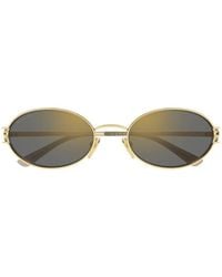 Gucci - Logo-Detail Oval-Frame Sunglasses - Lyst