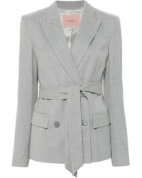 Twinset - Blazer À Taille Ceinturée - Lyst