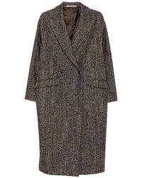 Tagliatore - Abrigo Con Motivo De Espiga Y Doble Botonadura - Lyst