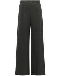 MSGM - Logo-Print Wide-Leg Trousers - Lyst