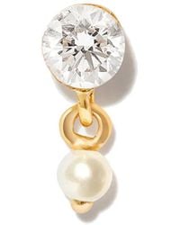 Maria Tash - 18Kt Diamond And Pearl Stud Earring - Lyst