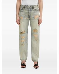 KENZO - Distressed-Effect Straight-Leg Jeans - Lyst