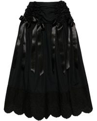 Simone Rocha - Bow-embellished Gathered Cotton Skirt - Lyst