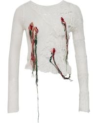 Caroline Hu - Floral-Embroidered Top - Lyst
