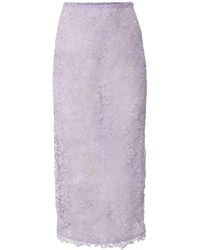 Carolina Herrera - Floral-Lace Midi Skirt - Lyst