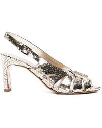 Roberto Del Carlo - Snakeskin-Effect Slingback Sandals - Lyst