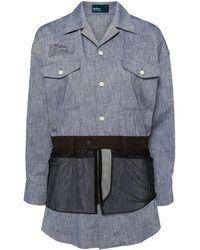 Kolor - Tulle-Embellished Chambray Shirt - Lyst