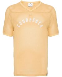 Courreges - Logo-Print V-Neck T-Shirt - Lyst