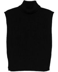 DAVANTINO - Turtleneck Sleeveless Wool Sweater - Lyst