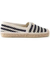 Prada - Striped Crochet Espadrilles - Lyst