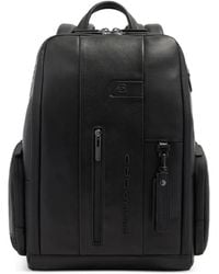Piquadro - Logo-Embossed Leather Backpack - Lyst