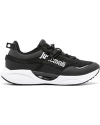 Just Cavalli - Logo-Print Panelled Sneakers - Lyst