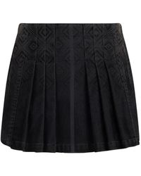 Alberta Ferretti - Diamond-Print Pleated Mini Skirt - Lyst