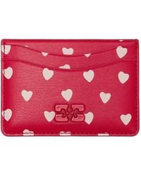 Ganni - Heart-Print Card Holder - Lyst