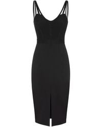 Elisabetta Franchi - Krepp-Midikleid Mit Bustier-Top - Lyst