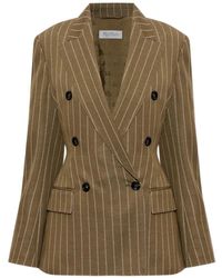 Max Mara - Pinstripe Double-Breasted Jacket - Lyst
