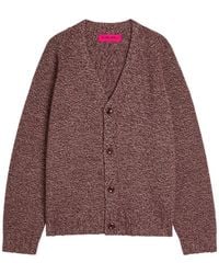 The Elder Statesman - Oak Marl Button V-Neck Cardigan - Lyst