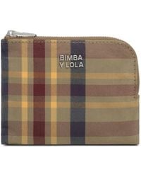 Bimba Y Lola - Khaki And Garnet Tartan Jacquard Coin Purse - Lyst
