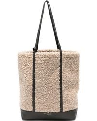 Maison Kitsuné - Faux-Shearling Leather-Trim Shoulder Bag - Lyst