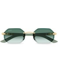Cartier - Geometric-Frame Rimless Sunglasses - Lyst