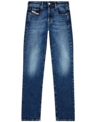 DIESEL - Medium Wash Straight-Leg Denim Pants - Lyst