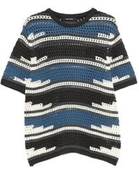 Daily Paper - Striped Open-Knit T-Shirt - Lyst