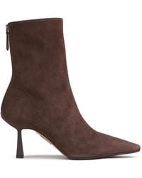 Aquazzura - Pointed-Toe Suede Ankle Boots - Lyst