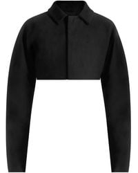 Manière De Voir - Elya Super Cropped Jack Met Suède Effect - Lyst