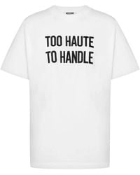 Moschino - Lettering-Print Cotton T-Shirt - Lyst