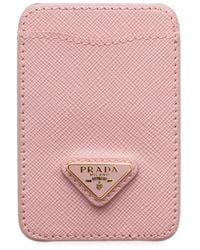 Prada - Saffiano-Leather Card Holder - Lyst