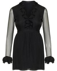 Gucci - Ruffled Silk-Chiffon A-Line Mini Dress - Lyst