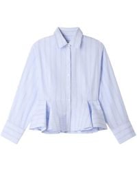 Sandro - Striped Pleated-Peplum Shirt - Lyst