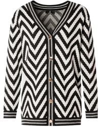 Fracomina - Chevron-Pattern Button-Up Cardigan - Lyst