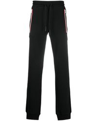 Moncler Cotton Side Stripe Track Pants in Black for Men | Lyst