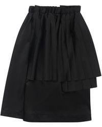 Noir Kei Ninomiya - Jupe Mi-Longue À Design Plissé - Lyst