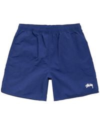 Stussy - Logo-Print Swim Shorts - Lyst