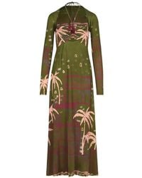 Johanna Ortiz - Eternal Tropical Print Long Sleeve Jersey Dress - Lyst