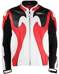 Kusikohc - Graphic-Print Leather Jacket - Lyst
