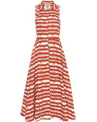 ALESSANDRO ENRIQUEZ - Motif-Print Striped Cotton Dress - Lyst